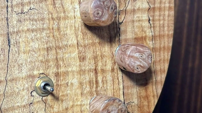 Stabilized Wood Knobs on Guitar